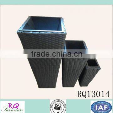 Rattan Flower Pot PE Rattan Steel Frame