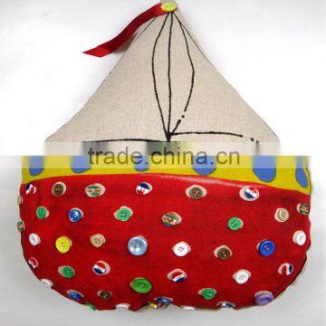 Sewed by hand stitch house cushion