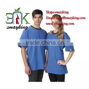 Blue Black Antistatic ESD Clean room T-shirt polo shirt