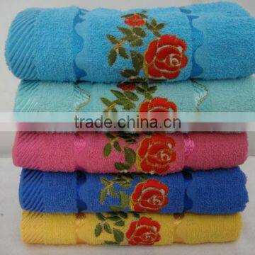 Factory direct sale cotton jacquare embroider face towel