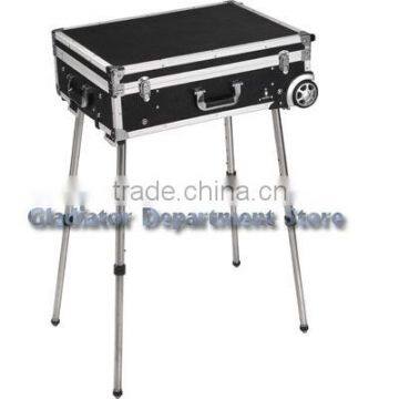 Aluminum trolley Cosmetic case with lights with legs D9605