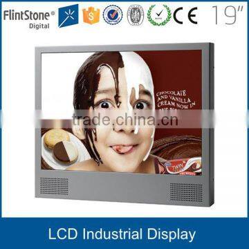 Industrial 19" retail advertising display monitor, vga av input lcd signage advertising, museum lobby digital signage kiosk