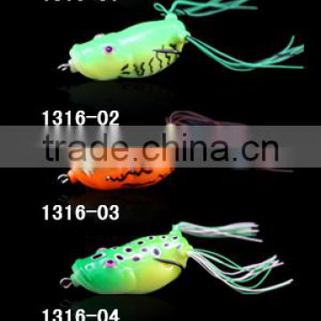 5colors, bait frog ,fishing lure ,stainless steel hook