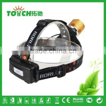 Gold Color Focus Zoom Led Headlamp 2000 Lumen Super Bright Head Lamp Miner Light for Night Searching photo-2