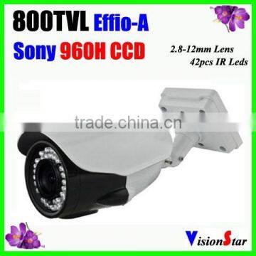 2015 Hot Sells Effio-A CCTV Camera 800TVL 0.0003Lux 1/3" SONY CCD Zoom Camera 2.8-12mm Lens IR Cut Camera System Outdoor