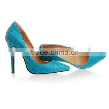 snake leather middle heel pumps big size for lady thick heel pumps