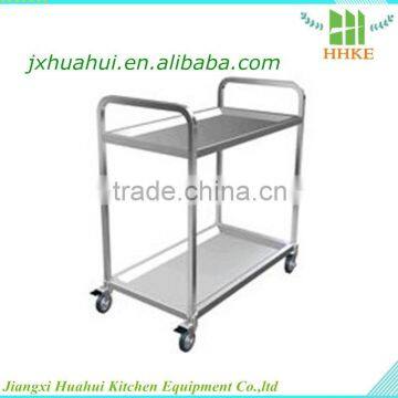 Hotel 2 layers stainless steel housekeeping cart, service cart, food service trolley for restaurant equipment