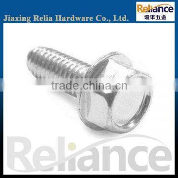 White Zinc Plated Carbon Steel Full Threaded Unslotted Hex Washer Head Machine Screw With Different Size Are Avaliable