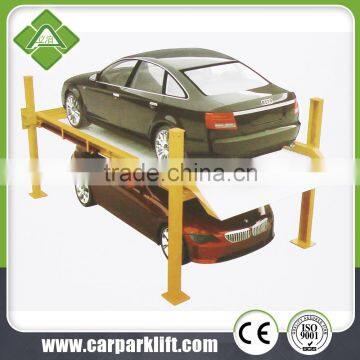 residential garage car storage lift with four post and double layers