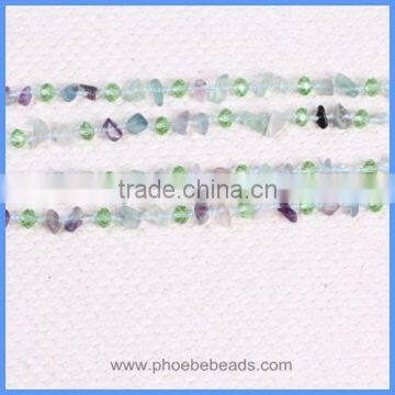 Wholesale Handmade Multi-layer Crystal Bead Fluorite Gemstone Chips Pearl Shell Flower Tassels Long Necklaces GN-DQ048 photo-4