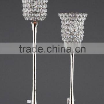 Italian Design Metal & Crystal Candle Votive