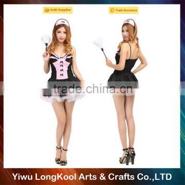 Wholesale party dance costume sexy maid costume for girls