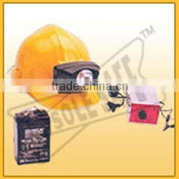 HELMET WITH HEAD LAMP AND RECHARGEABLE BATTERY (SFT-0689)