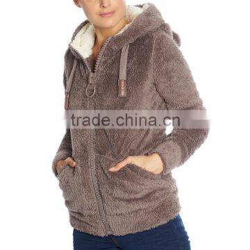 Ladies' Autumn & Winter Heavy Fleece Hoodies Wholesale, Lovely Design Coral Fleece Sweatshirts for Women