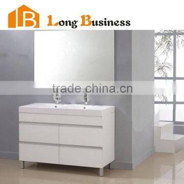 LB-JX2052 Artificial stone bathoom cabinet double sink with mdf painting