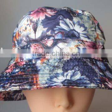100% polyester floral pattern bucket hat cool bucket hats