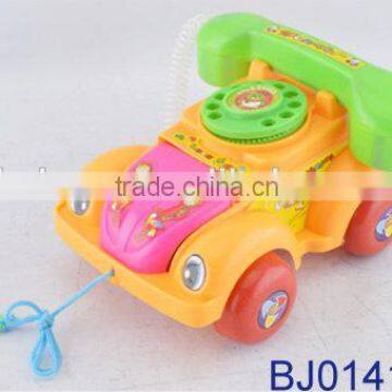 Kids plastic cartoon toy phone pulling phone car toy