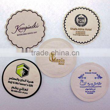 2015 Wholesale attractive gifts custom printed beer coaster custom pulp board coaster