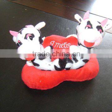 plush milk cows with heart base