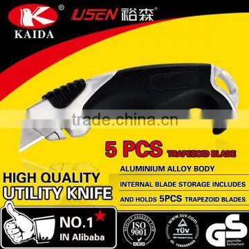 Heavy Duty Aluminium Alloy Auto retractable Utility Cutter Knife