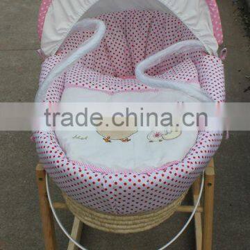 Colourful Embroidery Baby Moses Basket set with various designs