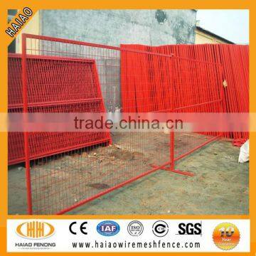 Red PVC coated temporary construction fence panels