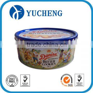 large food grade metal round tin box with customed printing