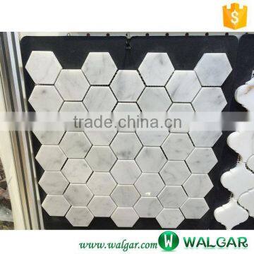 Polished White Octagon Floor Marble Mosaic Tile for Bathroom Wall Use