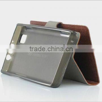 hot selling protective wallet stand flip leather case for Huawei Ascend p2 new product 2013