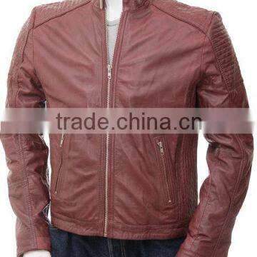 2013 autumn mens laster short leather jackets