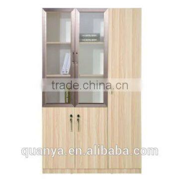 glass door and wood base office filing cabinet with modern design style cabinet