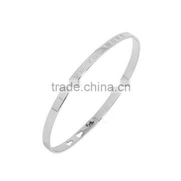 Memories Bangles With Customize Design Word 'I LOVE YOU MORE' With 4mm/7mm Width
