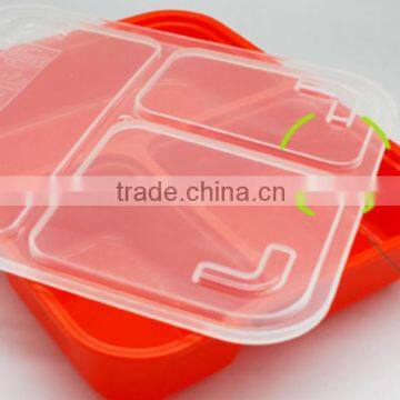3PP Separated With Cover Seal Bento Boxes Outside to Send Fast Food Lunch Box Microwave Oven Available Boxes Wholesale photo-4