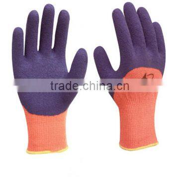 Anti-Acid Comfortable Orange Latex Saftey assembly work gloves for Oil Field