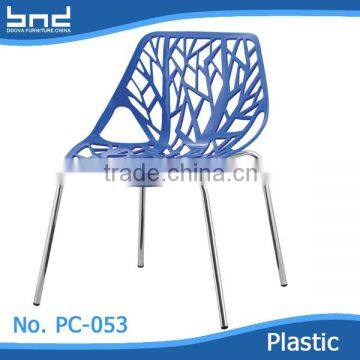 Durable cheap flower hollow unfolding dinning plastic chair