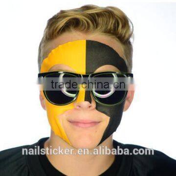 Custom Eco-friendly flag face mask tattoo Sticker makeup the game face tattoo sticker for fans sports event 3M9907W                        
                                                Quality Choice