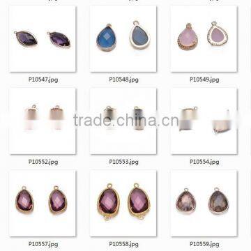 200pcs Beautiful Small Drop Shape New Silver Euro Style Copper Insert Gemstone Jewelry Accessories