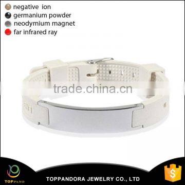 Fashion Power Jewelry 4 in 1 Bio Elements Energy Silicone Bracelet With Crystal Fitness Silicone Wrist Band photo-4