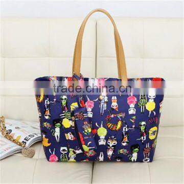 Hot sale costom women cartoon pattern college student shoulder bag