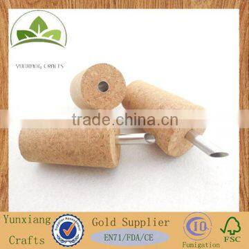 Cork stopper with steel pipe