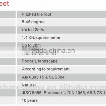 Tile Roof PV Solar Panel Racking Mount Systems photo-5