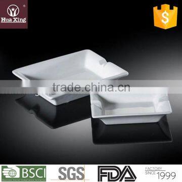 H1229 hot sale high quality oem rectangular fine porcelain ashtray