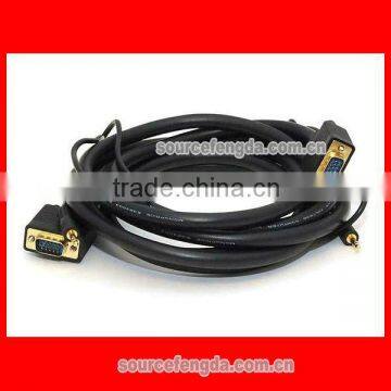 VGA with 3.5mm stereo plug HD15 Monitor cable Gold plated