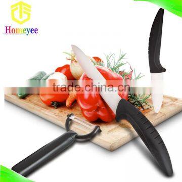 Ceramic kitchen knife and vegetable peeler