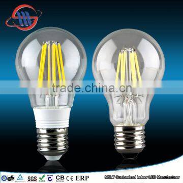 High lumem wide beam angle A60 e27 led filament bulb, dimmable led bulbs 7w e27, led dimmable bulb e27 cri>90