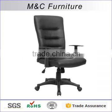 All black pu low back swivel office chair for Pakistan market