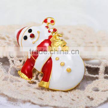 47*29mm New Design High Quality Fashion Hot Sale Cute Christmas Snowman Decrotive Brooch Crystal Brooches