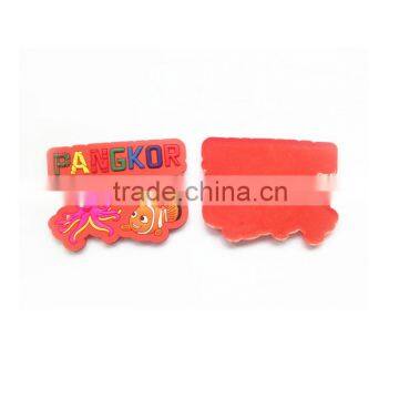 Red deboss logo printed cheap rubber 3d custom soft pvc magnet