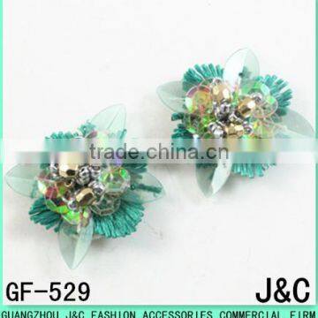 2017 best selling beaded paillette flowers sandals shoes flowers