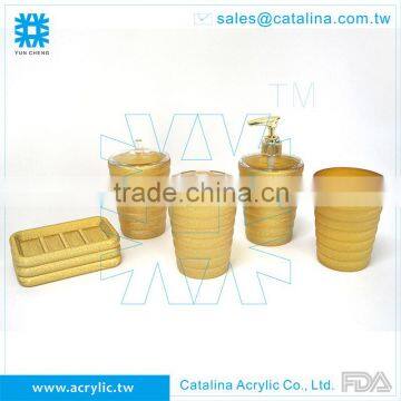 Taiwan Manufacturer High Quality Gold Silver Soap Dispenser Soap Dish Acrylic Bathroom Accessory